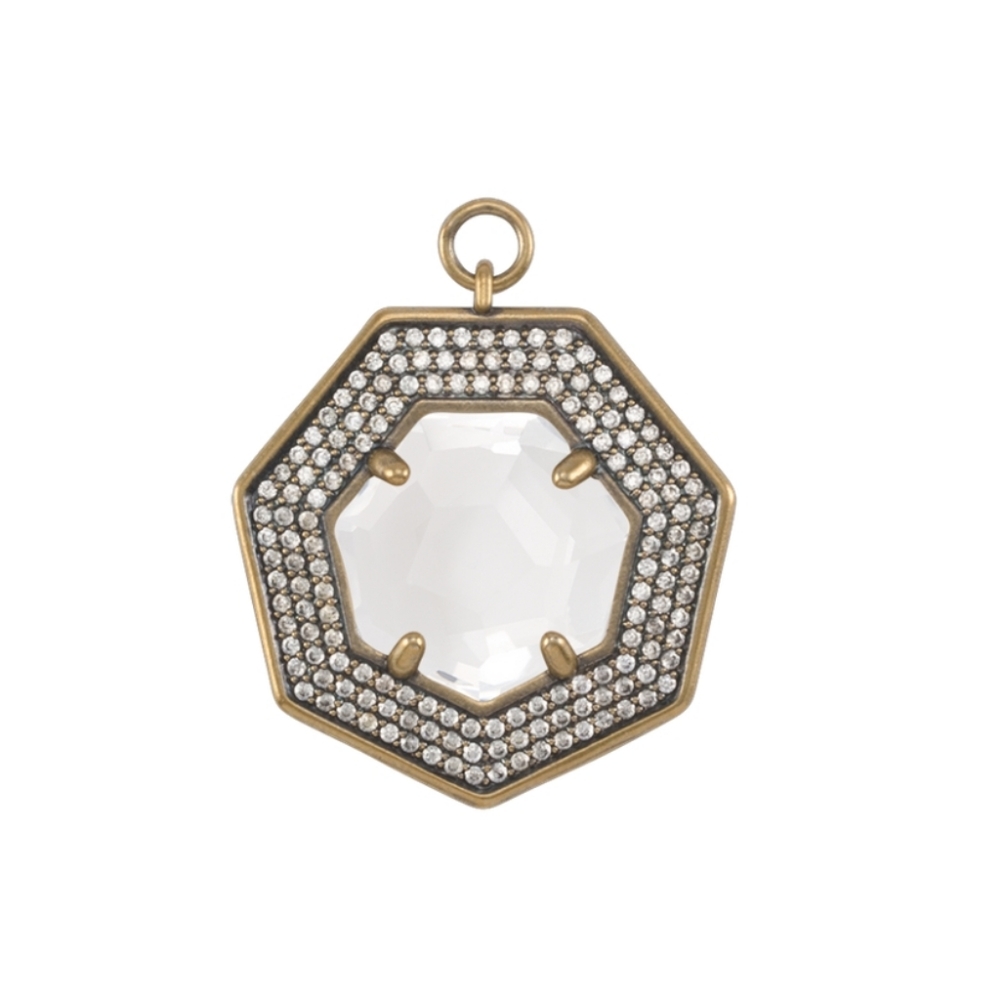 Kendra Scott Triple Pave Charm with Clear Glass